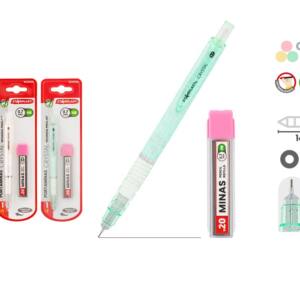 Portaminas Crystal HB 0.7mm Colores Pastel 20 Minas