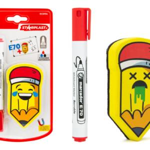 Rotulador Pizarra E70 Punta Redonda 1-2mm Rojo Con Borrador