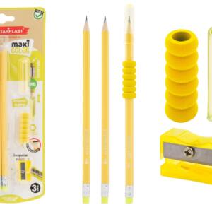 Set escritura Maxicolor 3 lápices HB amarillo