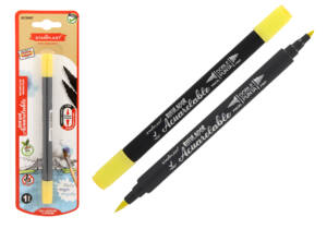 Rotulador acuarelable doble punta amarillo