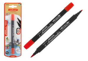 Rotulador acuarelable doble punta rojo