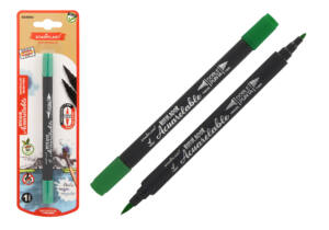 Rotulador acuarelable doble punta verde oscuro