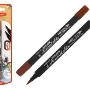 Rotulador acuarelable doble punta marrón