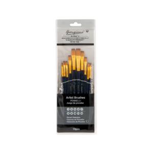 10 Pinceles Artísticos Planos Rectos