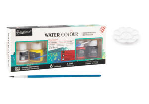 6 Acuarelas 25ml Paleta y Pincel