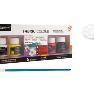 6 Pinturas Textil 25ml Paleta y Pincel