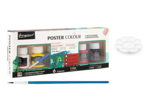 6 Pinturas Poster 25ml Pincel y Paleta