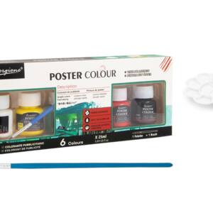 6 Pinturas Poster 25ml Pincel y Paleta