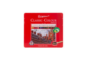 24 Lápices de Colores Triangulares Caja Metálica