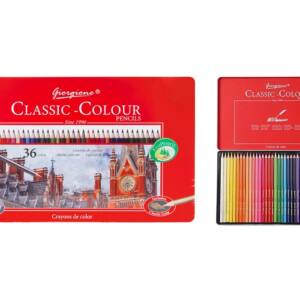 36 Lápices de Colores Triangulares Estuche Metálico