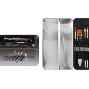 8 Pinceles Artísticos Premium Estuche Metálico