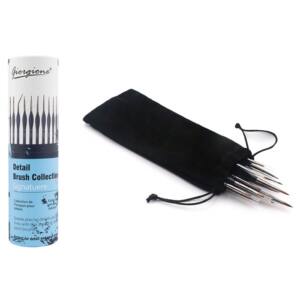 15 Pinceles Artísticos Precisión Tubo y Bolsa Terciopelo