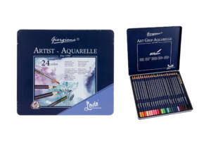 24 Lápices Acuarelables 1 Pincel Redondo