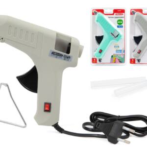 Pistola Silicona 40W con 2 Barras Silicona 110-220V 50-60Hz Gris o Turquesa