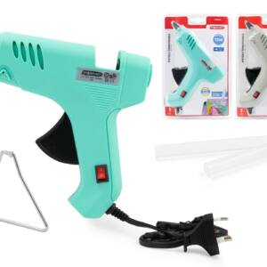 Pistola Silicona 72W con 2 Barras Silicona 110-220V 50-60Hz Gris o Turquesa