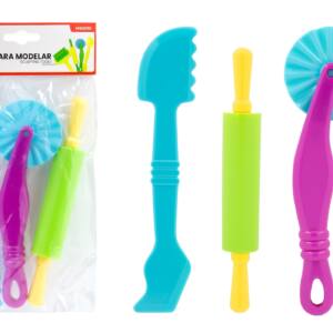 Set 3 piezas para modelar de plástico