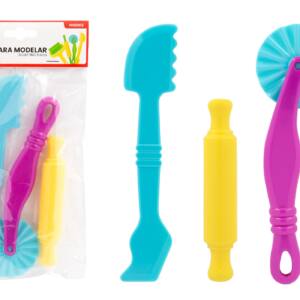 Set 3 piezas para modelar de plástico