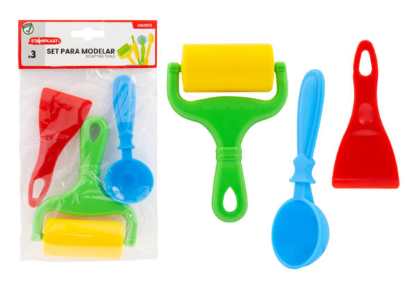 Set 3 piezas para modelar de plástico