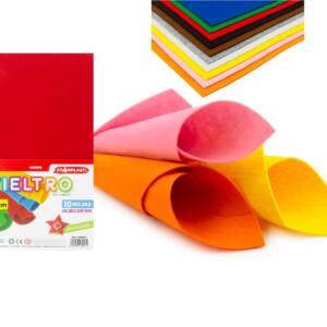 10 Fieltros 20x30cm Grosor 2mm Colores Surtidos