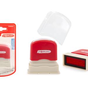 Sello Entregado Automático Rojo con Tinta Roja