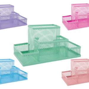 Organizador Metálico Colores Pastel para escritorio 20x10x10cm