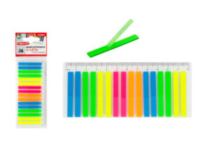 16 Marcapáginas De Plástico 5 Colores Incluye Regla 12cm
