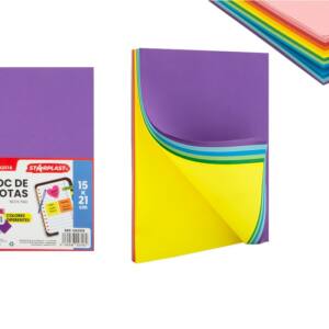Bloc Notas 150Hojas A5 21x15cm Encolado Diferentes Colores