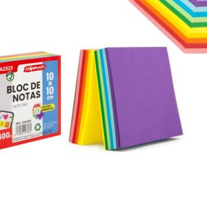 Bloc Notas 400Hojas 10x10cm Encolado Diferentes Colores