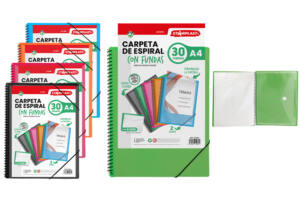Carpeta Espiral con 30 Fundas
