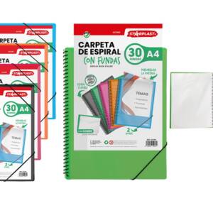 Carpeta Espiral con 30 Fundas