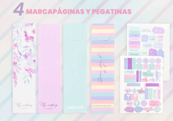 Diario A5 Novia Bodas 256Hojas 4 Marcapáginas y Cinta