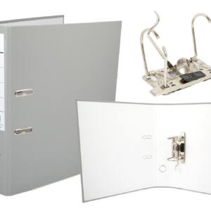 Archivador Folio Gris 2 Anillas Palanca y Compresor Lomo 6cm