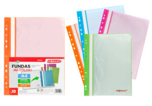 Carpeta 10 fundas multitaladro A4 portada transparente