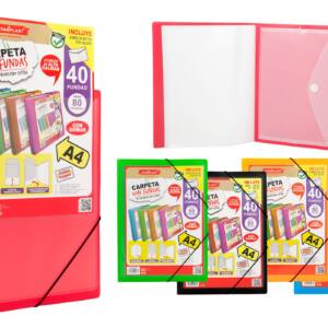 Carpeta 40 fundas con goma A4 portada personalizable sobre