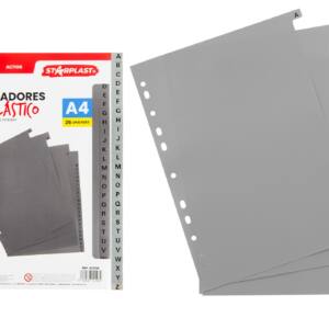 Separadores multitaladro plástico gris A4 26U