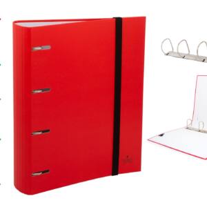 Carpeblock 4 Anillas 40mm A4 Colores Flúor Cierre Elástico