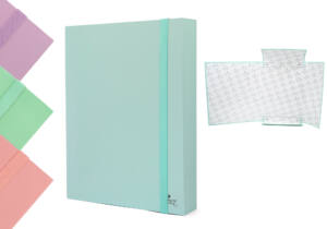 Caja archivo con goma A4 5cm grosor color pastel