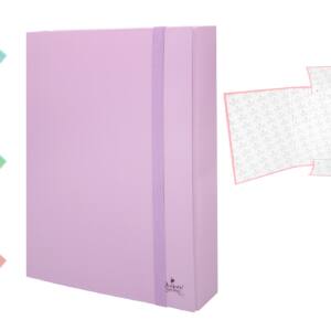 Caja archivo con goma A4 7cm grosor color pastel