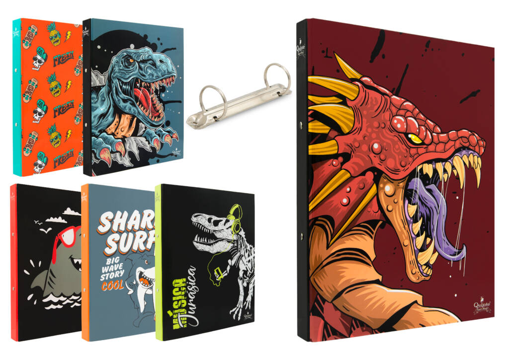 Carpeta 2 anillas diseño dinosaurio