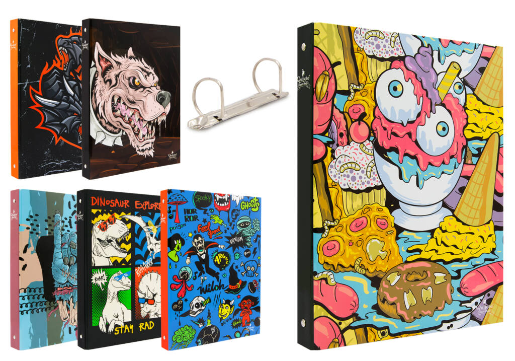 Carpeta de 2 anillas mixtas diseño monster