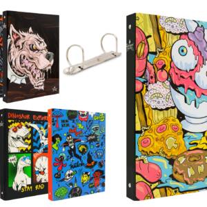 Carpeta de 2 anillas mixtas diseño monster