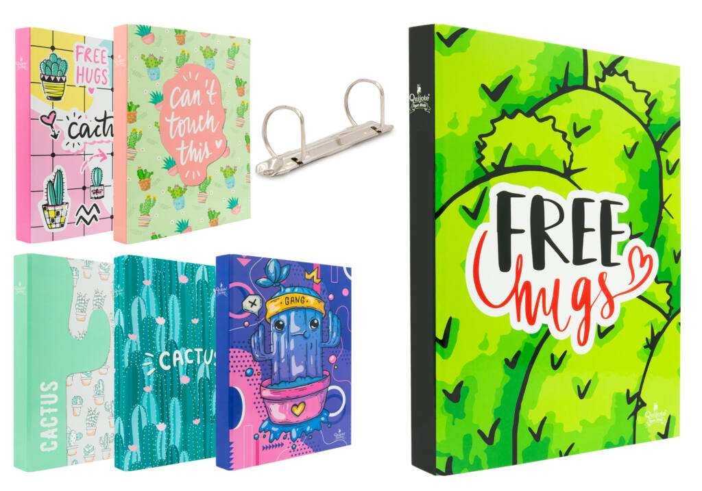 Carpeta 2 anillas mixtas diseño cactus