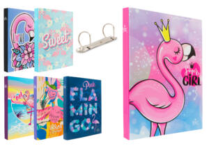 Carpeta de 2 anillas mixtas diseño flamencos