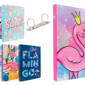 Carpeta de 2 anillas mixtas diseño flamencos