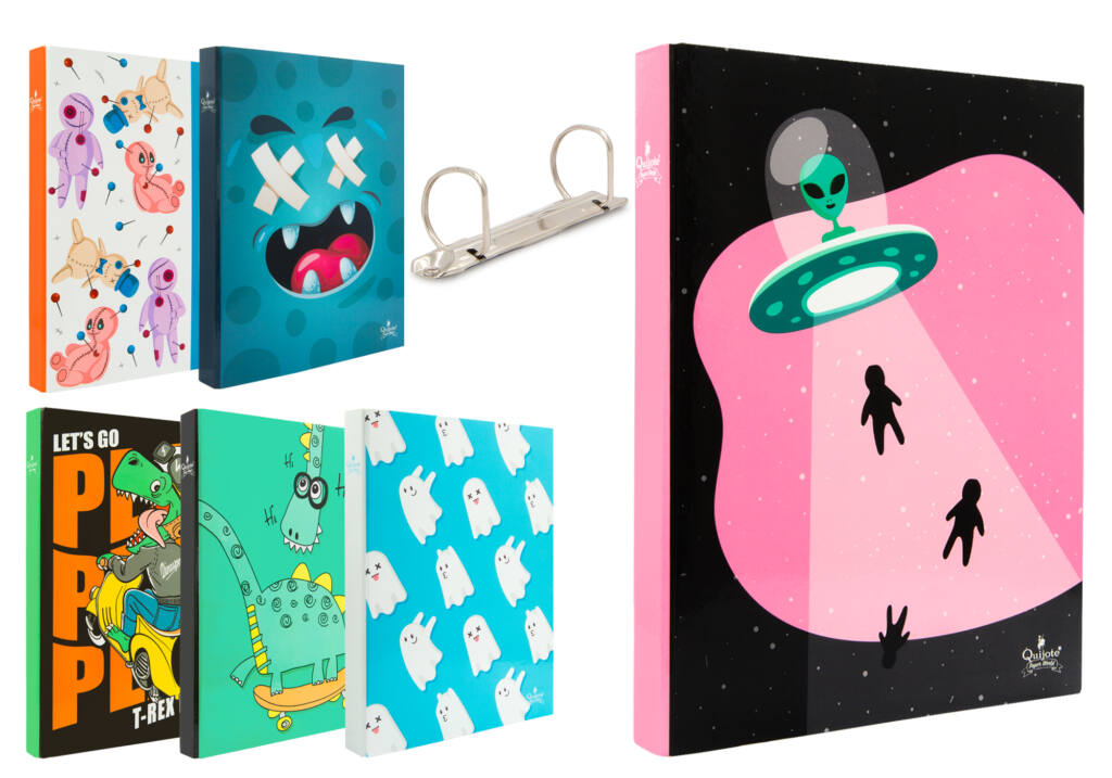 Carpeta 2 anillas mixtas diseño mini monster