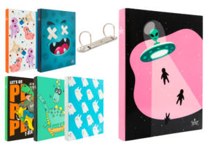 Carpeta 2 anillas mixtas diseño mini monster