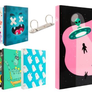 Carpeta 2 anillas mixtas diseño mini monster