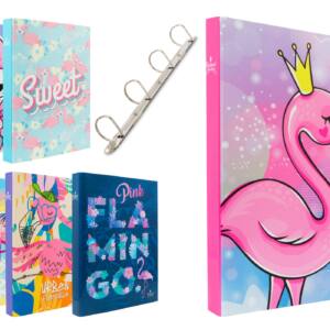 Carpeta 4 anillas mixtas diseño flamencos