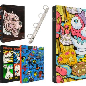 Carpeta A4 4 Anillas en O Diseño Calaveras