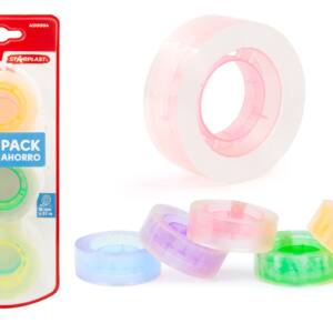 Cinta Adh.Transparente Con Cuerpo Pastel 6U